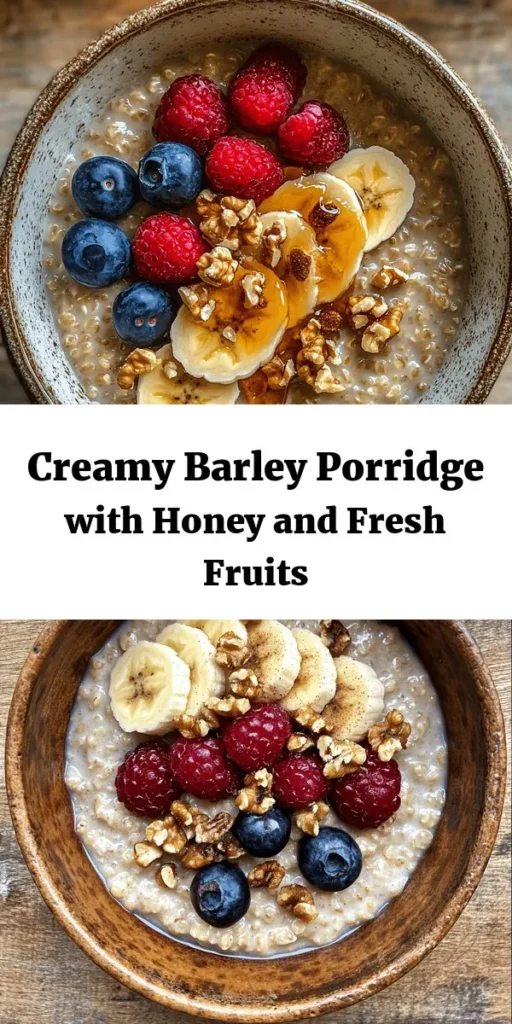 Start your day with this deliciously warm and wholesome barley porridge! Made with simple ingredients like pearl barley, milk, and a dash of cinnamon, it’s a filling breakfast option that’s easy to customize. Sweeten it with honey or maple syrup, and add your favorite dried or fresh fruits and nuts for extra flavor and crunch. Perfect for cozy mornings, this nutritious dish is ready in just under an hour. Enjoy a tasty meal that nourishes your body and soul!