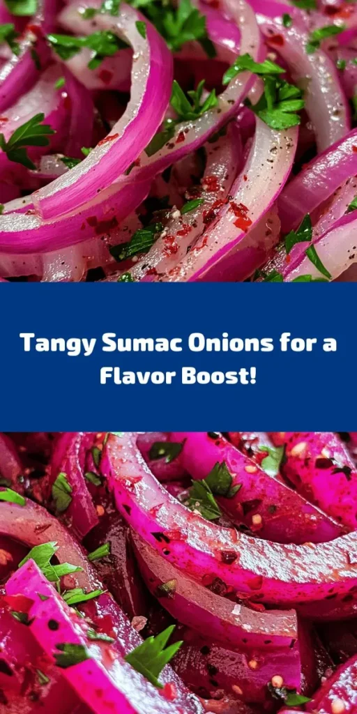 Create a flavor explosion with Sumac Onions Delight! This easy recipe combines thinly sliced red onions with zesty sumac and a hint of sweetness from honey for a refreshing side dish. Perfectly marinated in olive oil and lemon juice, these onions add a delightful tang to grilled meats, sandwiches, or wraps. Ready in just 35 minutes, this dish is not only delicious but also a beautiful addition to your table. Garnish with parsley for an extra touch!