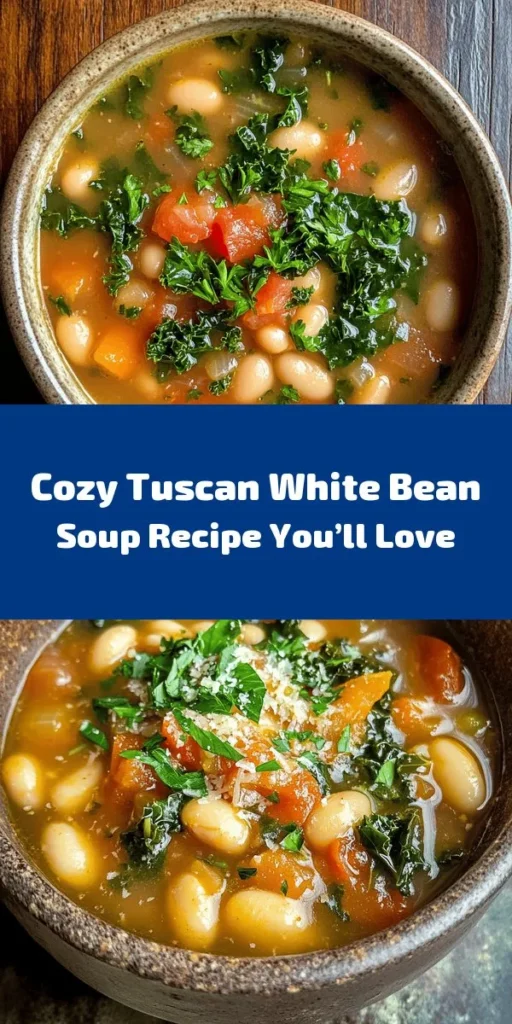 Warm up with this delightful Tuscan White Bean Soup! Packed with nutritious white beans, vibrant veggies, and hearty kale, this easy recipe is perfect for a cozy meal. Sauté onions, garlic, and fresh veggies, then simmer with rich vegetable broth and spices. A splash of lemon juice adds a bright finish, and optional Parmesan gives it a creamy touch. Ready in just 40 minutes, it's a healthy treat for any day. Enjoy the comforting flavors!