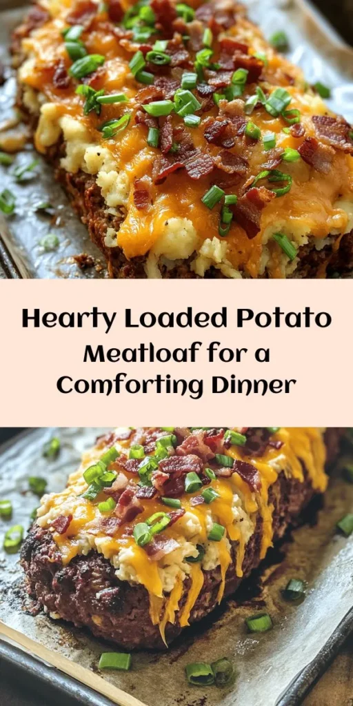 Indulge in the ultimate comfort food with this Loaded Potato Meatloaf recipe! Packed with ground beef, creamy mashed potatoes, crispy bacon, and gooey cheddar cheese, it’s the perfect family meal. Easy to prepare, just mix the ingredients, shape, and bake. Enjoy the rich flavors topped with even more cheese and green onions. Perfect for dinner with sides or on its own! Try this irresistible dish today and make mealtime unforgettable.