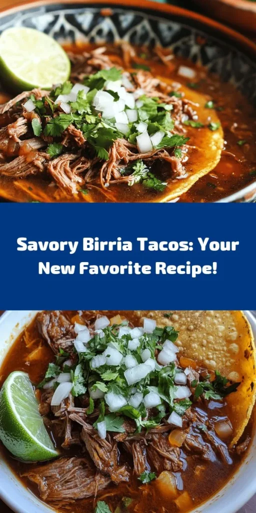Get ready to savor these delicious Birria Tacos! Tender, juicy beef chuck roast and short ribs are simmered to perfection in a rich, flavorful broth infused with aromatic spices and chilies. Simply shred the meat and fill crispy corn tortillas, then top with fresh cilantro and onions. Serve with lime wedges and the savory broth for an unforgettable taco experience. Perfect for family gatherings or taco night! Enjoy every bite!