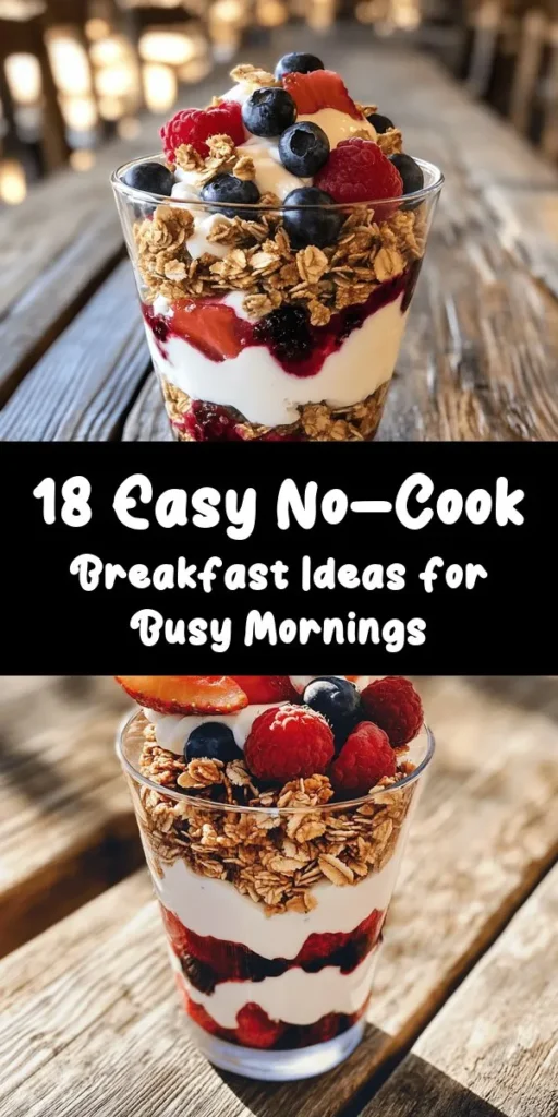 Start your day off right with these 18 unique no-cook breakfast recipes that are as easy as they are delicious! From Overnight Berry Parfaits to Chia Seed Pudding Delights, these quick meals are perfect for busy mornings. Enjoy colorful fruit and creamy yogurt, satisfying avocado toast, or fun breakfast wraps. With minimal prep time and maximum flavor, these recipes will help you enjoy a healthy breakfast without the hassle of cooking. Try them today!